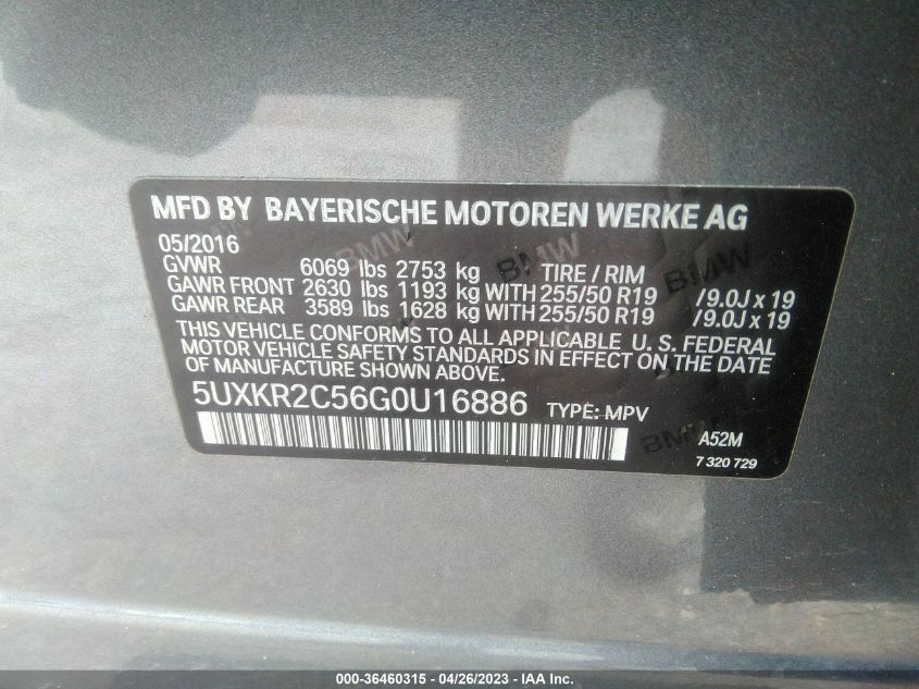 5UXKR2C56G0U16886 2016 BMW X5, photo no. 9