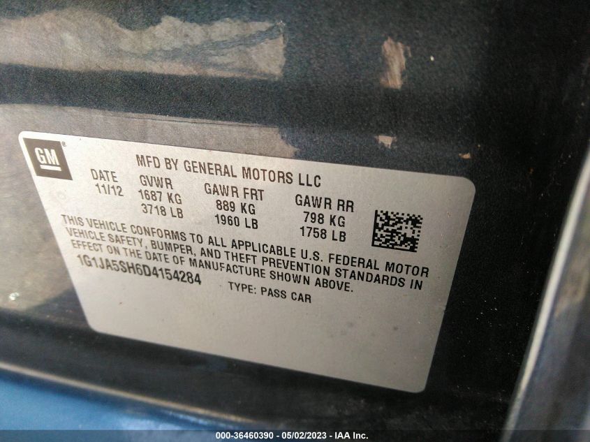 2013 CHEVROLET SONIC LS - 1G1JA5SH6D4154284