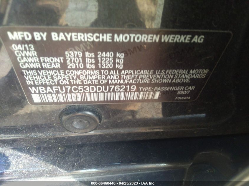 2013 BMW 5 SERIES 535I XDRIVE - WBAFU7C53DDU76219