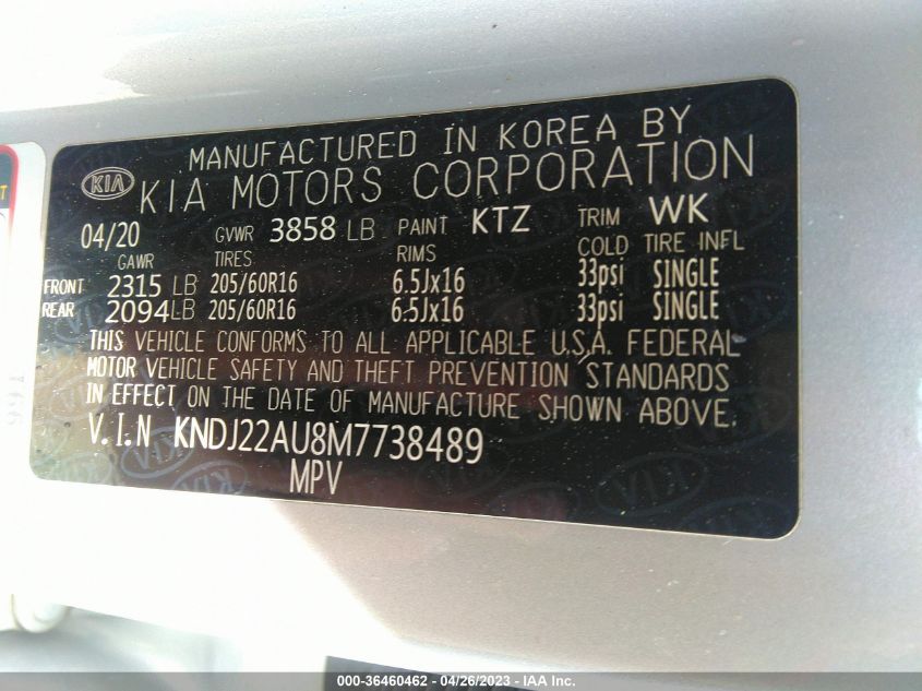 2021 KIA SOUL LX - KNDJ22AU8M7738489
