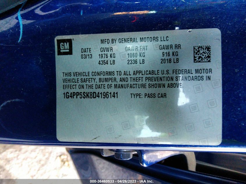 2013 BUICK VERANO - 1G4PP5SK8D4196141