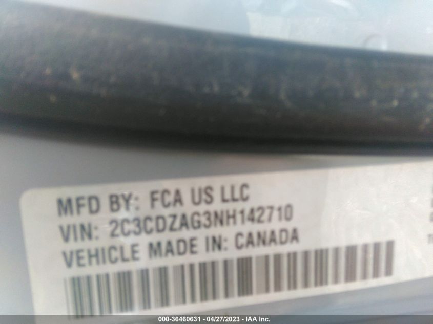 2022 DODGE CHALLENGER SXT - 2C3CDZAG3NH142710