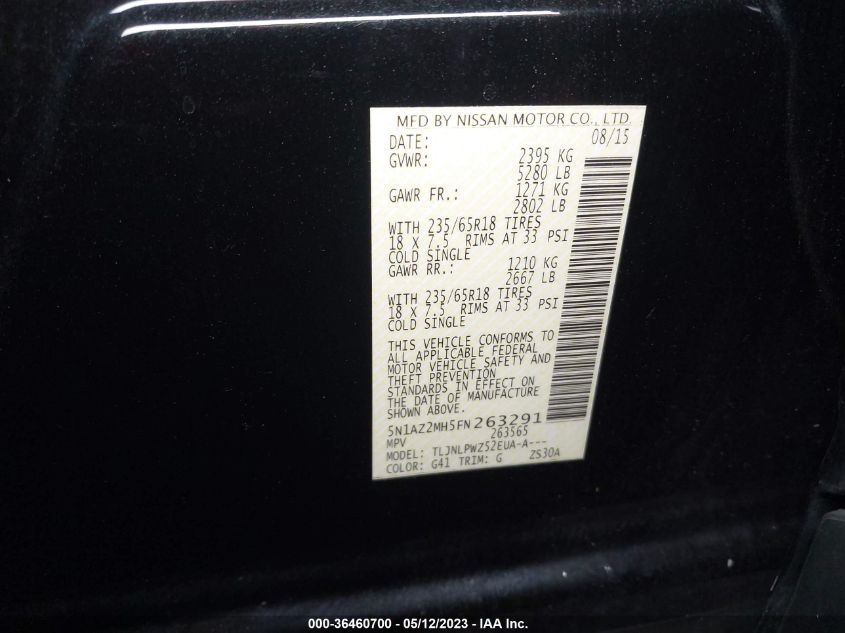 2015 NISSAN MURANO S - 5N1AZ2MH5FN263291