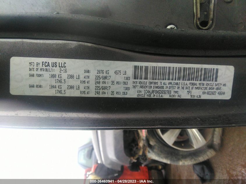 2016 JEEP PATRIOT HIGH ALTITUDE EDITION - 1C4NJRFBXGD692769