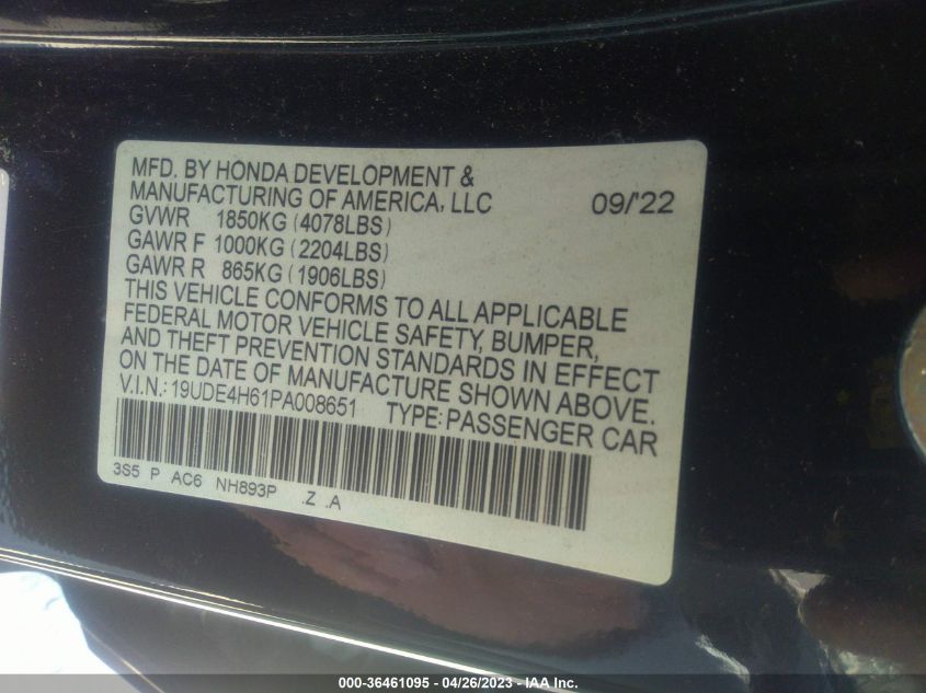 2023 ACURA INTEGRA W/A-SPEC TECH PACKAGE - 19UDE4H61PA008651