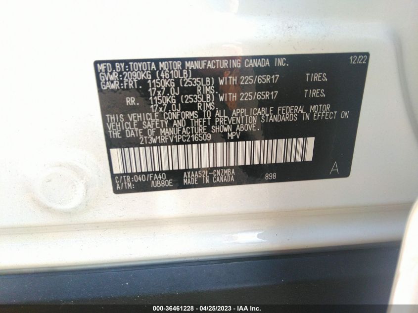 2023 TOYOTA RAV4 XLE/XLE PREMIUM - 2T3W1RFV1PC216509