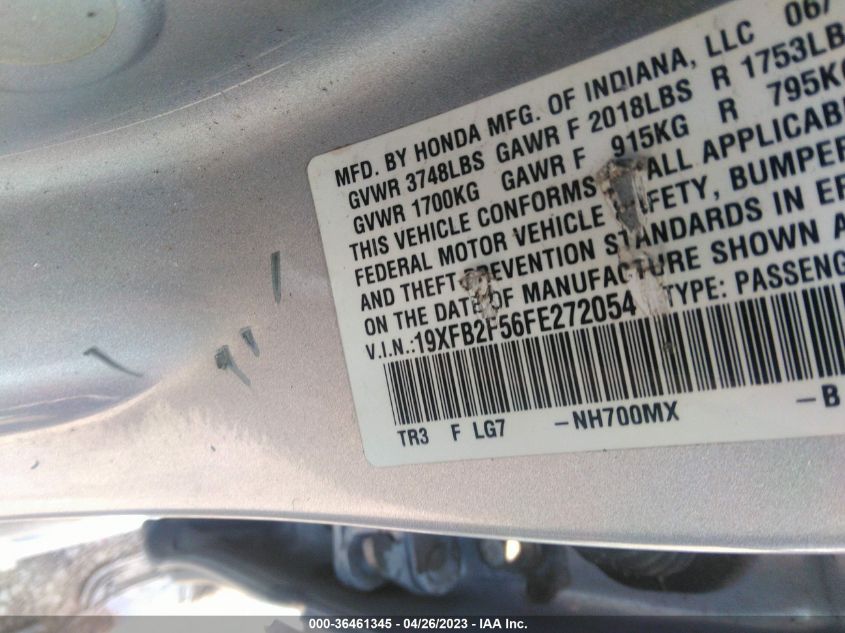 2015 HONDA CIVIC SEDAN LX - 19XFB2F56FE272054