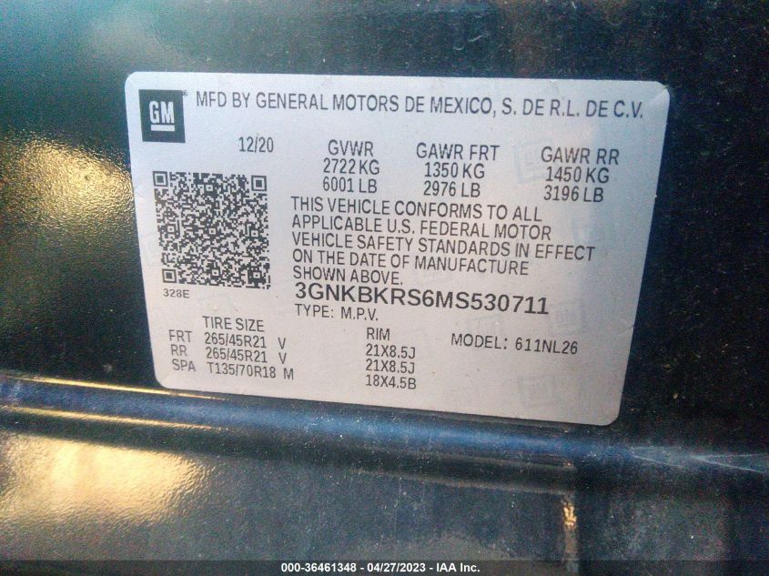 2021 CHEVROLET BLAZER RS - 3GNKBKRS6MS530711