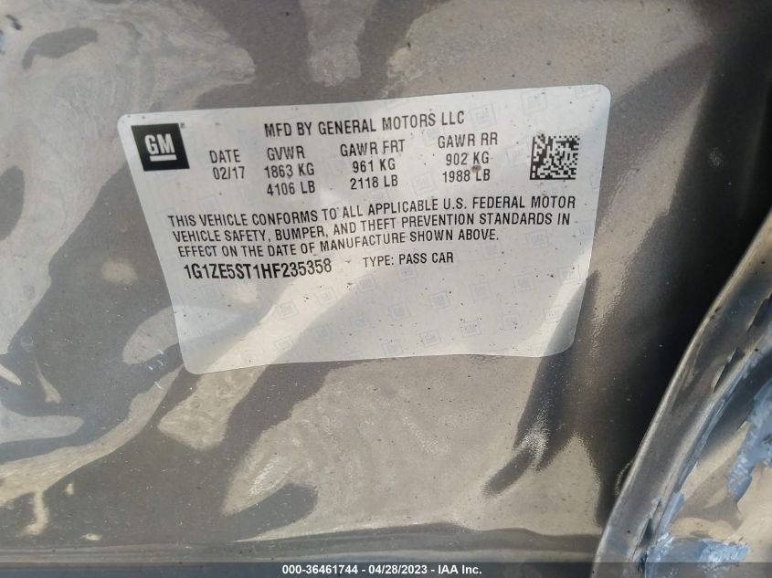 2017 CHEVROLET MALIBU LT - 1G1ZE5ST1HF235358