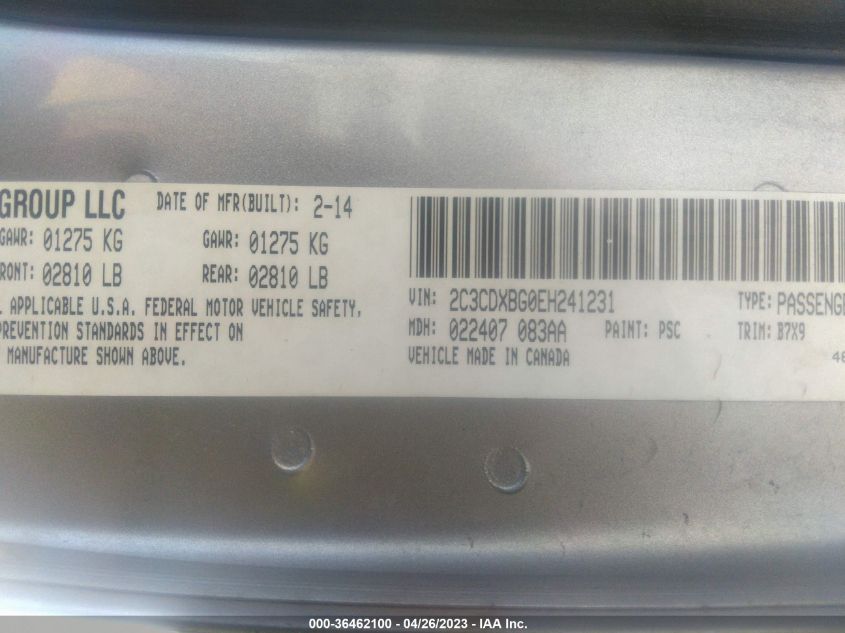 2014 DODGE CHARGER SE - 2C3CDXBG0EH241231