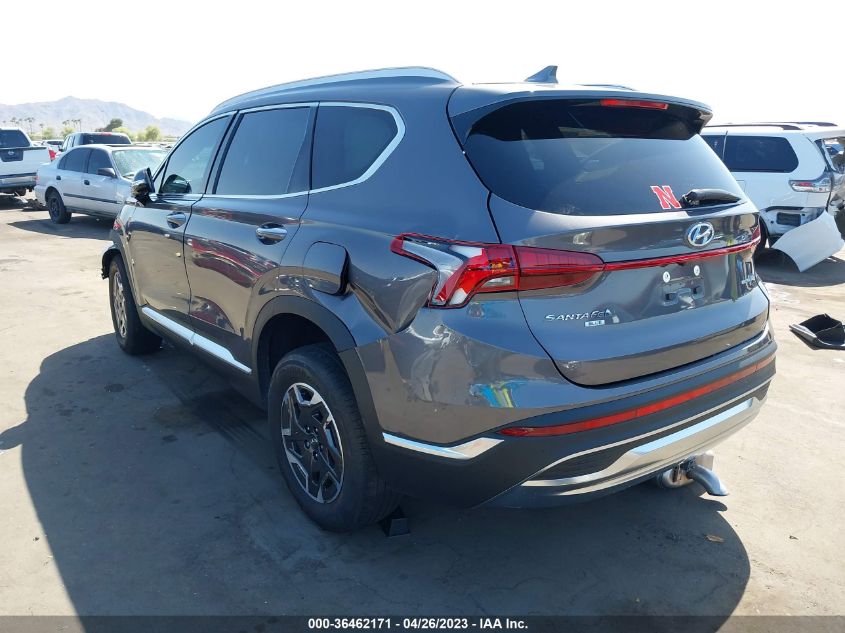 2022 HYUNDAI SANTA FE HYBRID BLUE - KM8S2DA12NU041050