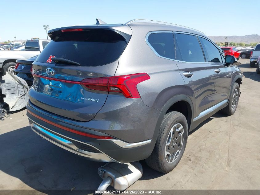 2022 HYUNDAI SANTA FE HYBRID BLUE - KM8S2DA12NU041050