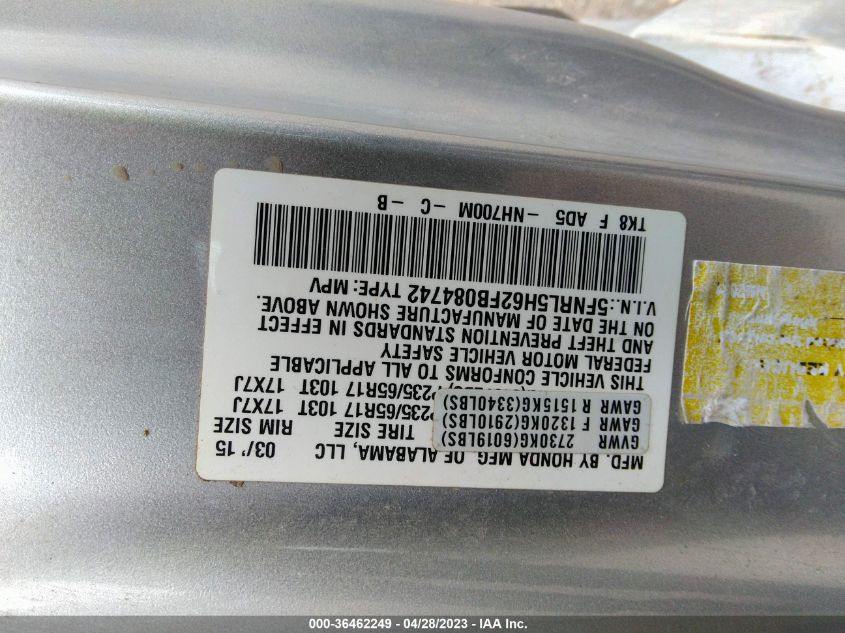 2015 HONDA ODYSSEY EX-L - 5FNRL5H62FB084742