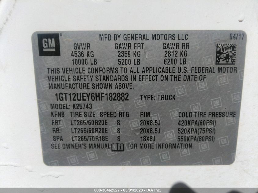 2017 GMC SIERRA 2500HD DENALI - 1GT12UEY6HF182882