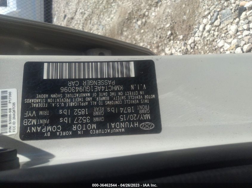 2016 HYUNDAI ACCENT SE - KMHCT4AE1GU943096