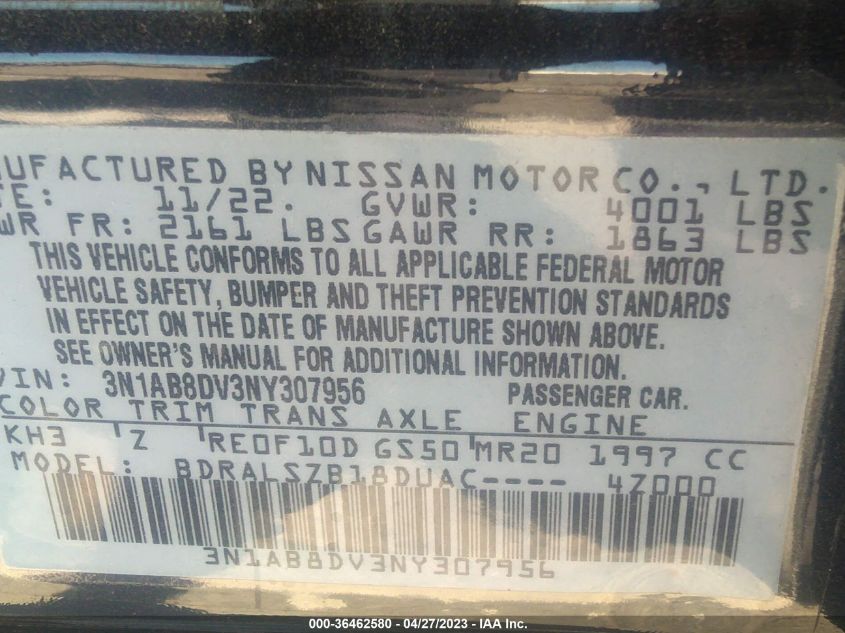 2022 NISSAN SENTRA SR - 3N1AB8DV3NY307956