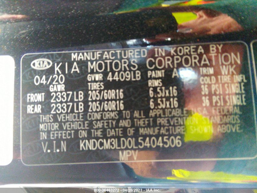 2020 KIA NIRO PLUG-IN HYBRID LXS - KNDCM3LD0L5404506