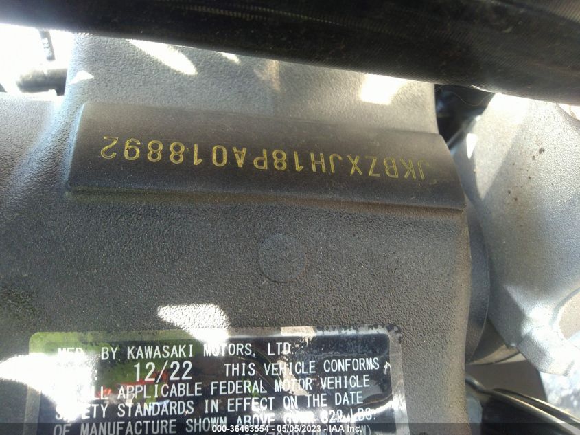 2023 KAWASAKI ZX636 K JKBZXJH18PA018892