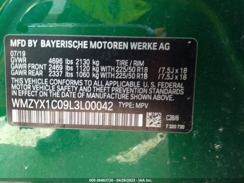 2020 MINI COUNTRYMAN COOPER S - WMZYX1C09L3L00042