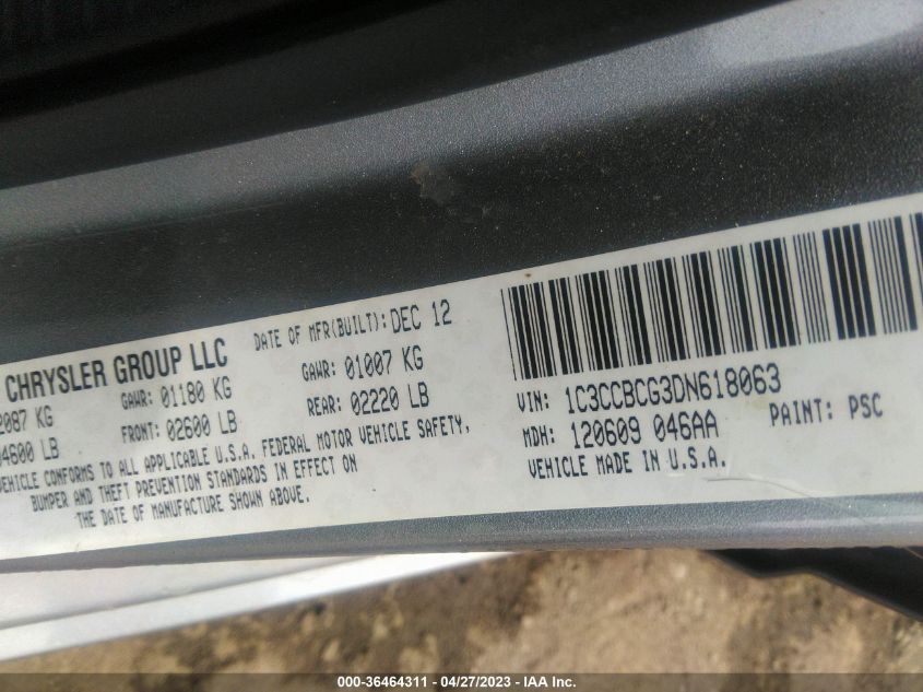 2013 CHRYSLER 200 LIMITED - 1C3CCBCG3DN618063