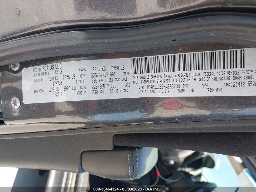 2017 JEEP CHEROKEE LATITUDE - 1C4PJLCB3HW603799