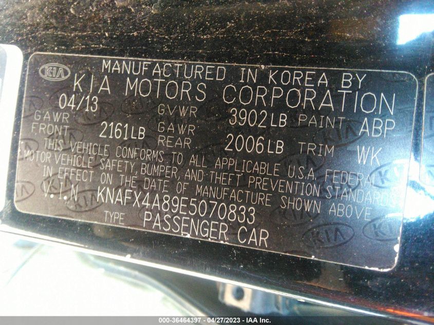 2014 KIA FORTE EX - KNAFX4A89E5070833