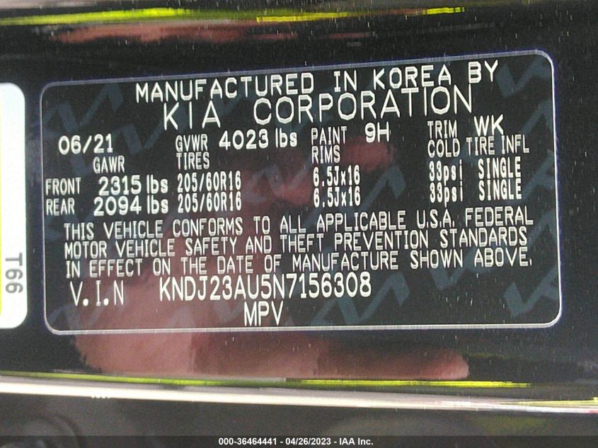 2022 KIA SOUL LX - KNDJ23AU5N7156308