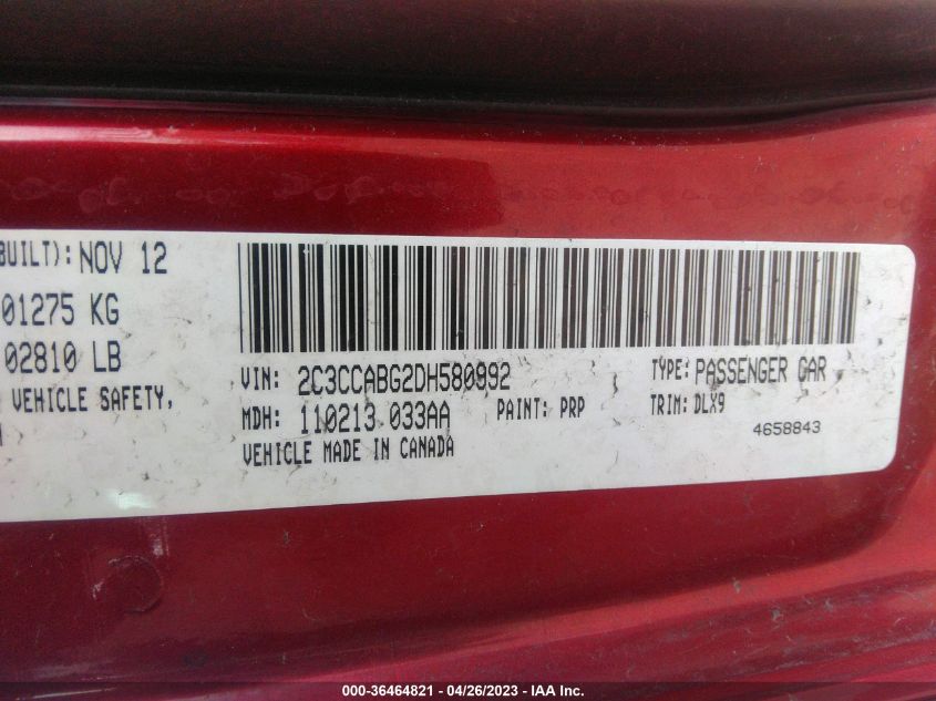 2013 CHRYSLER 300 300S - 2C3CCABG2DH580992