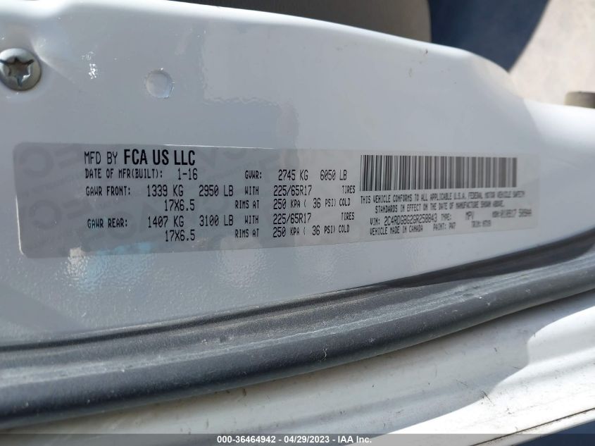 2016 DODGE GRAND CARAVAN SE PLUS - 2C4RDGBG2GR258843