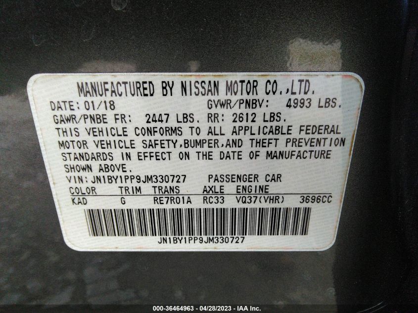 2018 INFINITI Q70L 3.7 LUXE JN1BY1PP9JM330727
