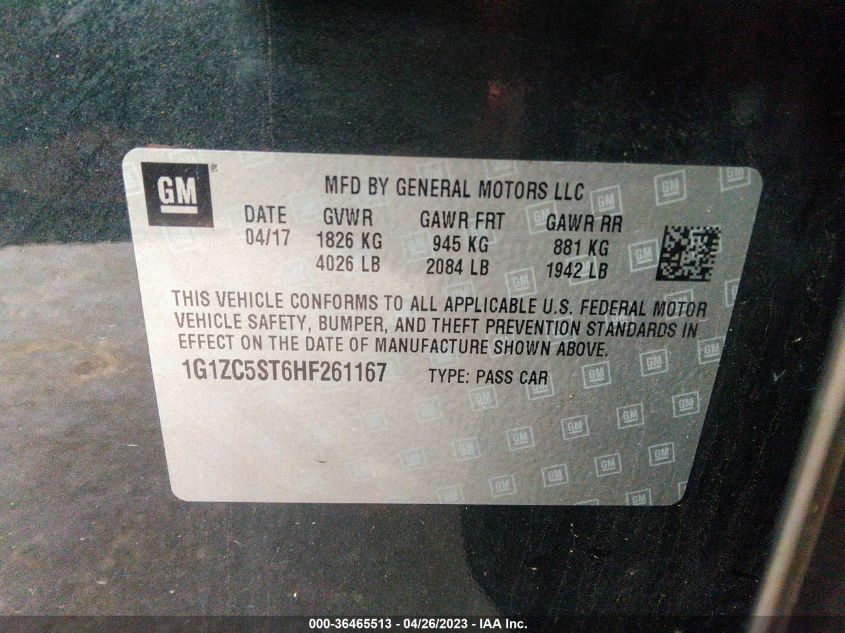 2015 CHEVROLET MALIBU LT - 1G11C5SL2FF215099