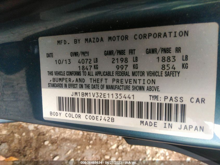 2014 MAZDA MAZDA3 S TOURING - JM1BM1V32E1135441