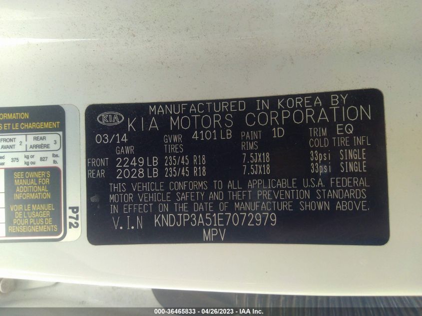 2014 KIA SOUL + - KNDJP3A51E7072979
