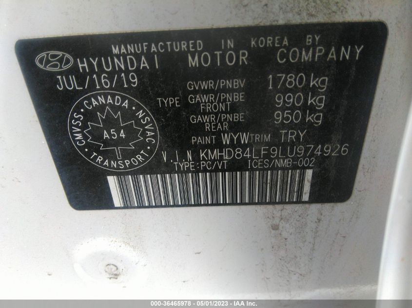 2020 HYUNDAI ELANTRA PREFERRED W - KMHD84LF9LU974926