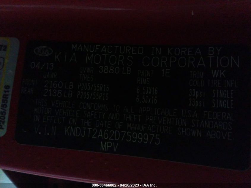 2013 KIA SOUL + - KNDJT2A62D7599975