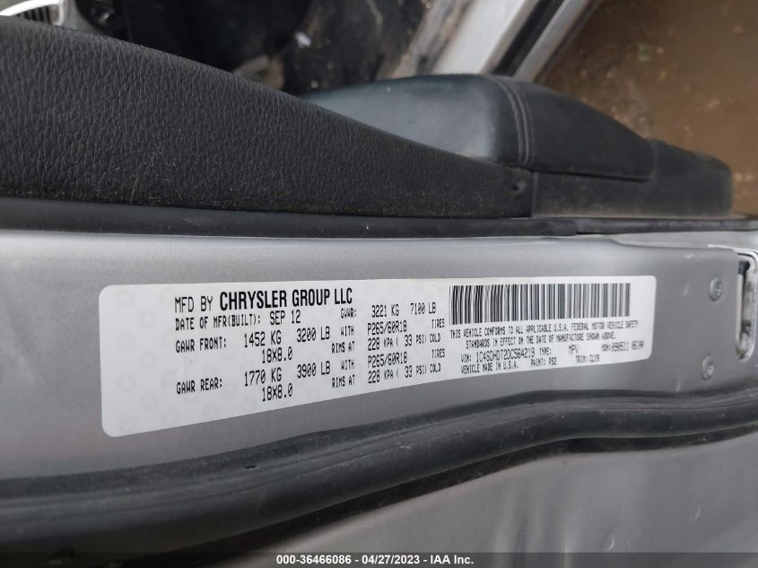 2013 DODGE DURANGO CREW - 1C4SDHDT2DC564219