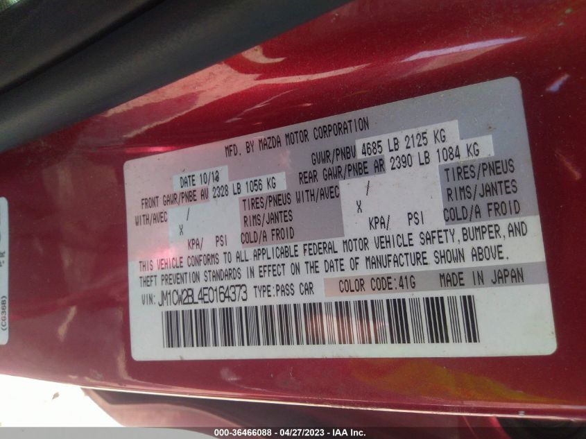 2014 MAZDA MAZDA5 SPORT - JM1CW2BL4E0164373