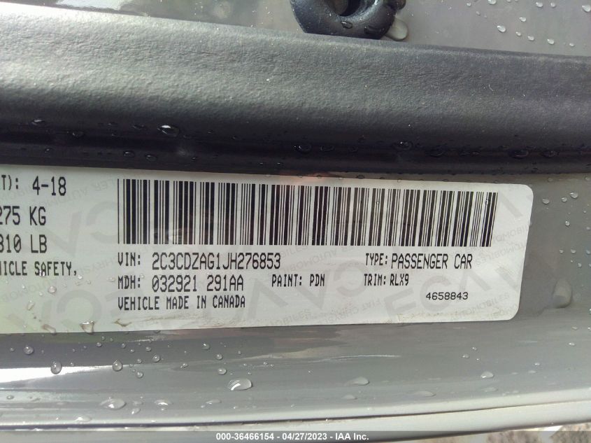 2018 DODGE CHALLENGER SXT PLUS - 2C3CDZAG1JH276853