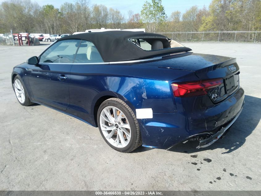 2022 AUDI A5 CABRIOLET PREMIUM - WAU2AGF52NN007735