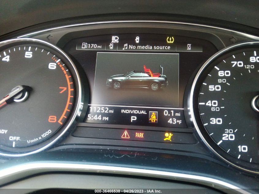 2022 AUDI A5 CABRIOLET PREMIUM - WAU2AGF52NN007735