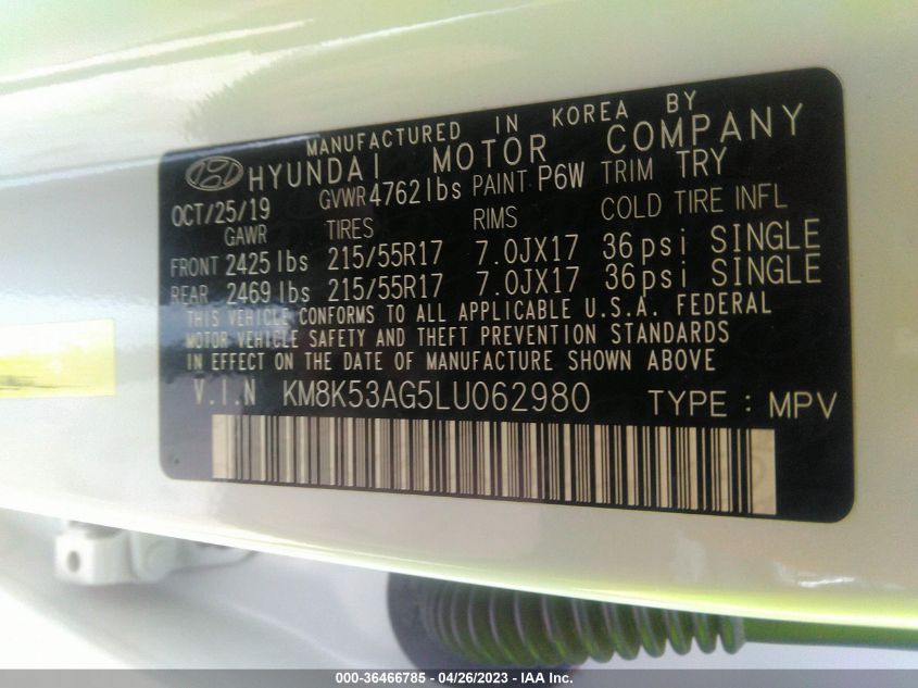 2020 HYUNDAI KONA EV ULTIMATE KM8K53AG5LU062980