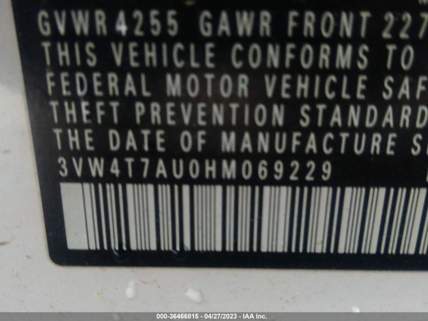 2017 VOLKSWAGEN GOLF GTI S/SE/AUTOBAHN/SPORT - 3VW4T7AU0HM069229