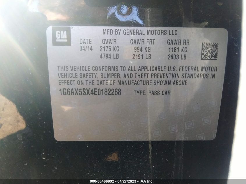 2014 CADILLAC CTS SEDAN LUXURY AWD - 1G6AX5SX4E0182268