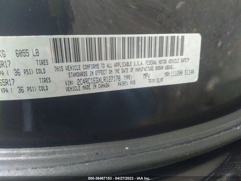 2020 CHRYSLER PACIFICA TOURING L PLUS - 2C4RC1EGXLR127178