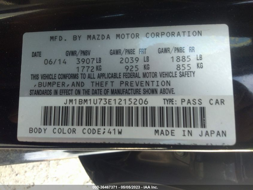 2014 MAZDA MAZDA3 I SPORT - JM1BM1U73E1215206
