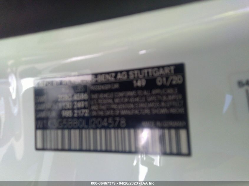 2020 MERCEDES-BENZ A-CLASS AMG A 35 - W1K3G5BB0LJ204578