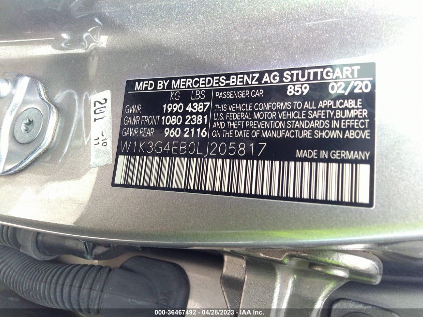 2020 MERCEDES-BENZ A-CLASS A 220 - W1K3G4EB0LJ205817