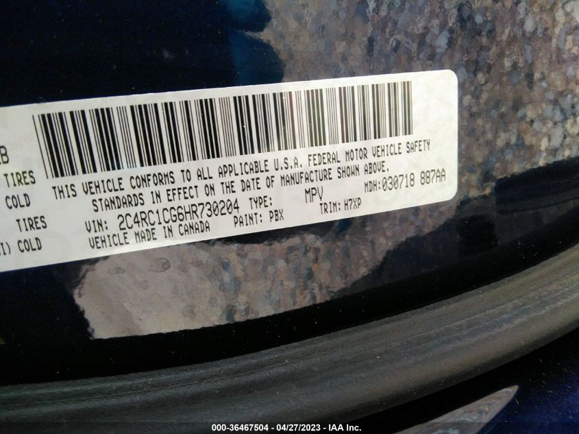 2017 CHRYSLER PACIFICA LX - 2C4RC1CG6HR730204