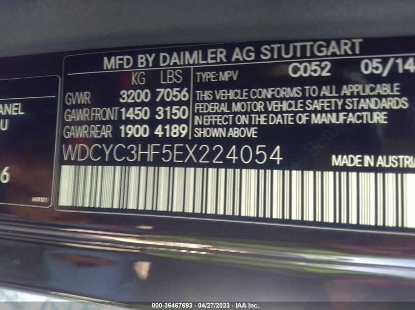 2014 MERCEDES-BENZ G-CLASS G 550 - WDCYC3HF5EX224054