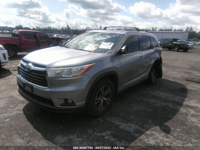 VIN 5TDKKRFH4GS502019 2016 TOYOTA HIGHLANDER no.2